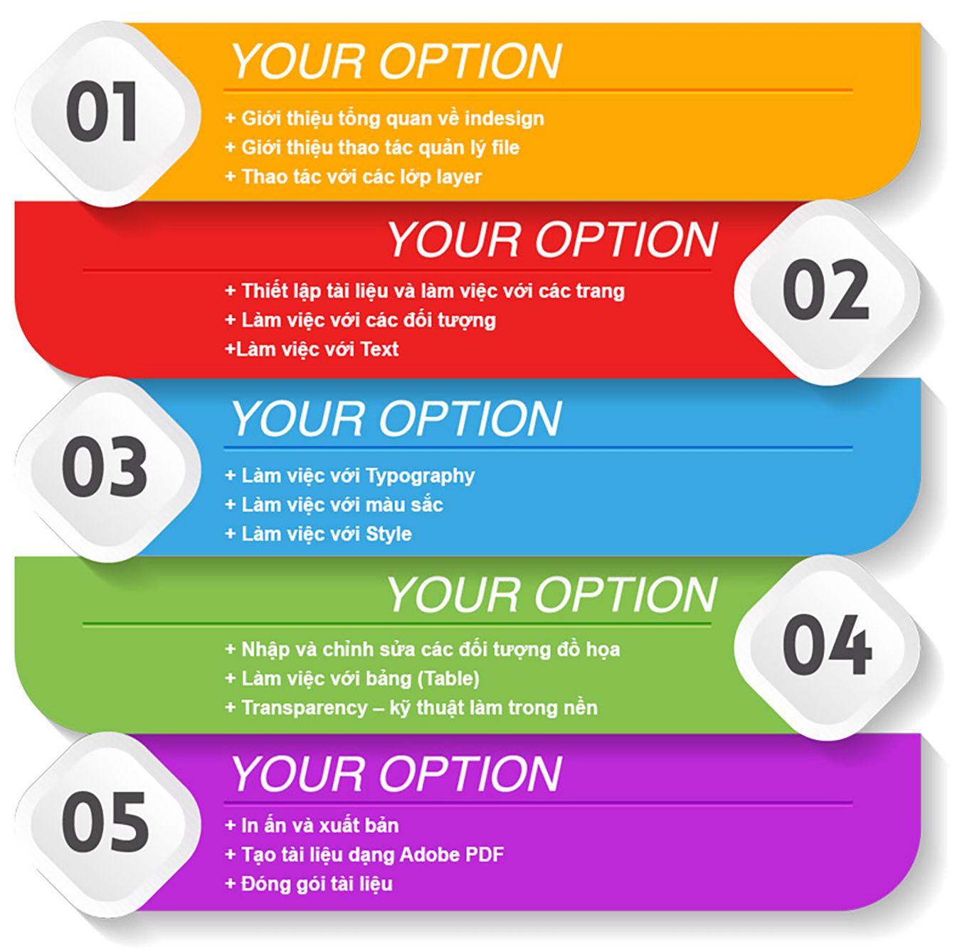 Nội dung đào tạo Indesign tại gia sư tin học Vũng Tàu